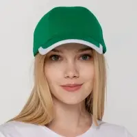 Бейсболка Honor, зеленая с белым кантом