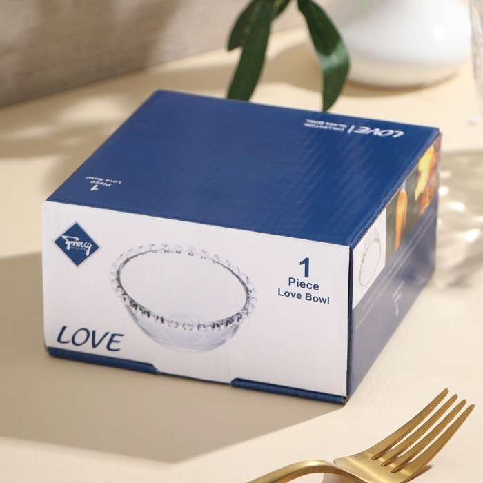 Миска стеклянная &laquo;Розе&raquo;, 300 мл, 13&times;6 см