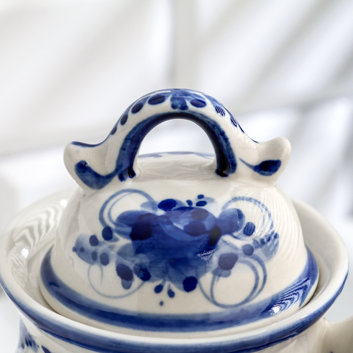 Чайник Чайник "Пузатый", гжель, фарфор, 22х22 см