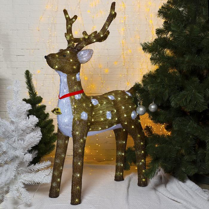 Светодиодная фигура &laquo;Косуля&raquo; 80 &times; 130 &times; 50 см, акрил, 228 LED, 8 режимов, 24 В, свечение белое