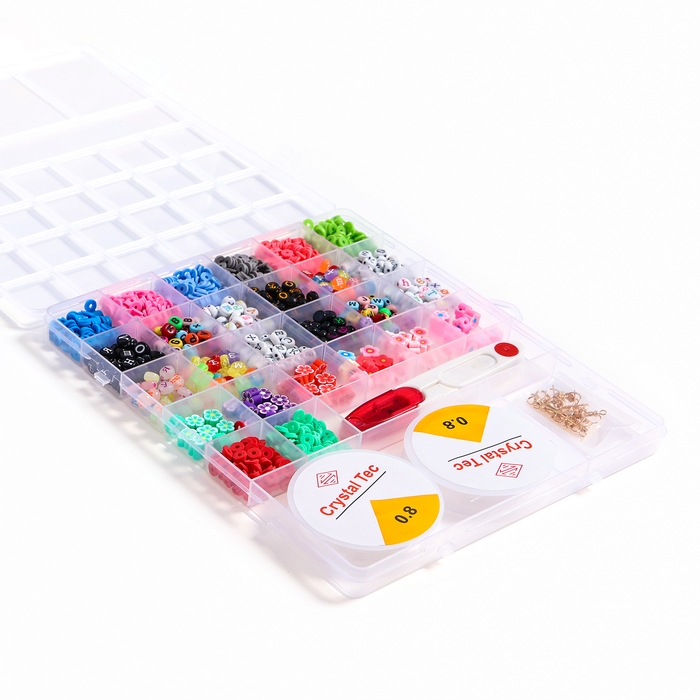 Набор для создания украшений &laquo;Азбука&raquo;, набор 26 видов бусин, 2 лески, пинцет, фурнитура