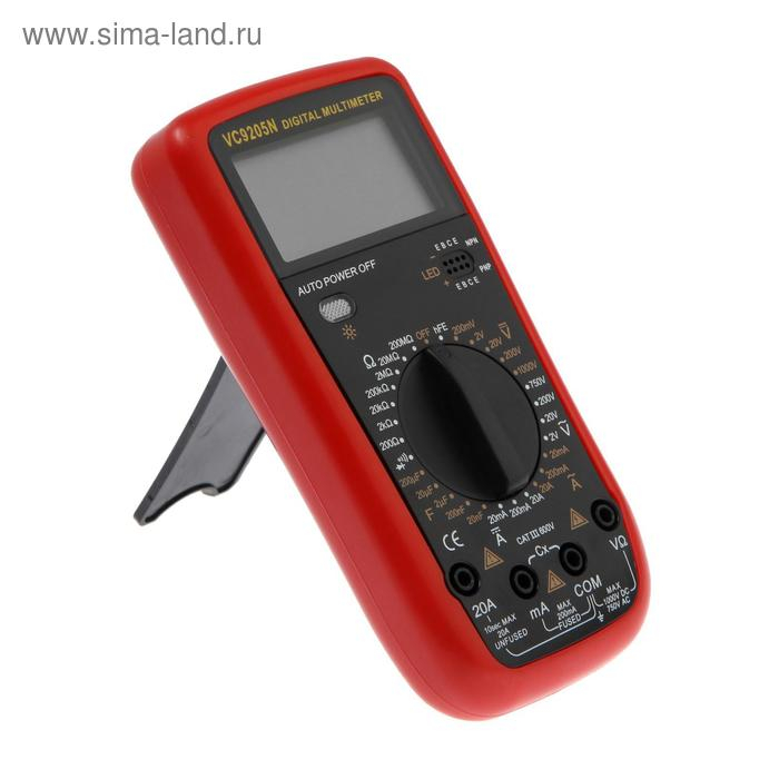 Мультиметр ТУНДРА, VC9205N, ACV/DCV, ACA/DCA, 200-200M&Omega;, 20nF-200mF, прозвон