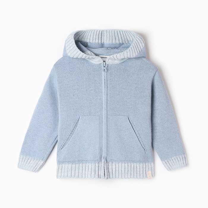 Джемпер вязаный Крошка Я на молнии рост 86-92 см, голубой Джемпер вязаный Крошка Я на молнии рост 86-92 см, голубой