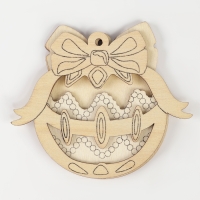 Ёлочная подвеска из дерева своими руками на новый год «Шар», новогодний набор для творчества Ёлочная подвеска из дерева своими руками на новый год «Шар», новогодний набор для творчества