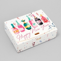 Коробка подарочная новогодняя складная «Шампанское», 16.5 х 12.5 х 5 см, БЕЗ ЛЕНТЫ, Новый год Коробка подарочная новогодняя складная «Шампанское», 16.5 х 12.5 х 5 см, БЕЗ ЛЕНТЫ, Новый год