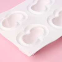 Форма для муссовых десертов и выпечки Доляна «Вишенки», 29,8×17,2×4,2 см, 6 ячеек (8×5 см), цвет белый Форма для муссовых десертов и выпечки Доляна «Вишенки», 29,8×17,2×4,2 см, 6 ячеек (8×5 см), цвет белый