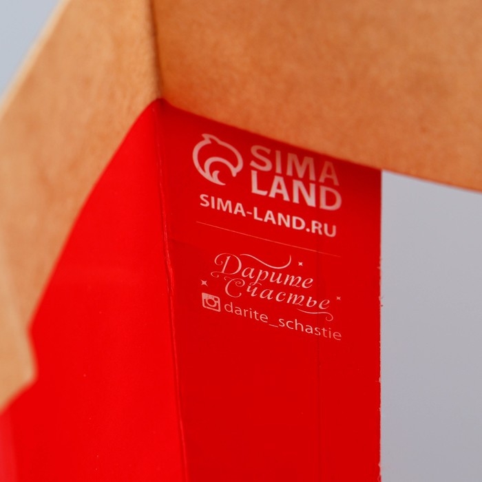 Пакет подарочный новогодний крафтовый с пластиковым окном &laquo;Новогодняя ёлка&raquo;, 24 х 20 х 11см