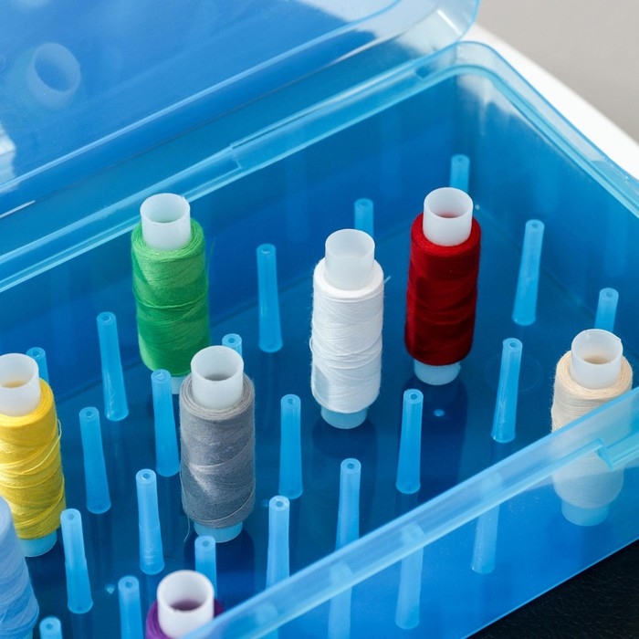 Органайзер для хранения ниток, 42 отделения, 23,5×13,5×6,5 см, цвет МИКС Органайзер для хранения ниток, 42 отделения, 23,5×13,5×6,5 см, цвет МИКС