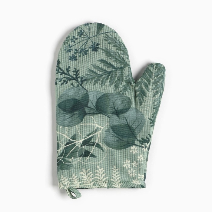 Варежка-прихватка Доляна Варежка-прихватка Доляна "Лесная прохлада" 20х28 см, 50% хлопок, 50% п/э, рогожка 158 г/м2
