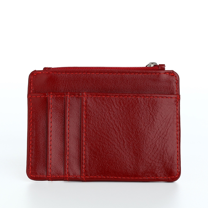 Визитница кожаная, TEXTURA, 8 карт, цвет красный