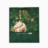 Новый год. Пакет подарочный новогодний ламинированный &laquo;С Новым годом&raquo;, ёлочные игрушки, M 26 х 30 х 9 см , Новый год