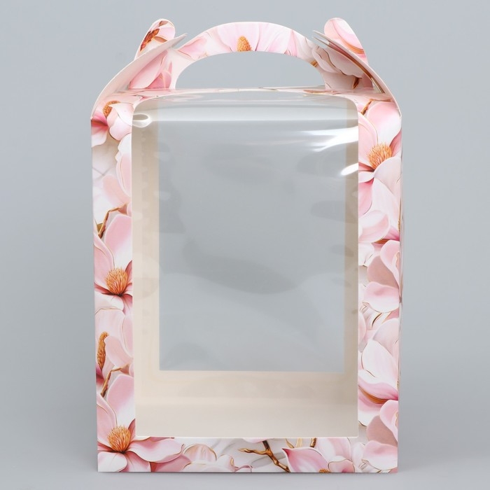 Коробка под торт, кондитерская упаковка, «Сакура», 15 х 15 х 18 см Коробка под торт, кондитерская упаковка, «Сакура», 15 х 15 х 18 см