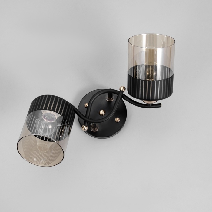 Люстра "Галион" 2хЕ27 40Вт черно-золотой 48х26 см