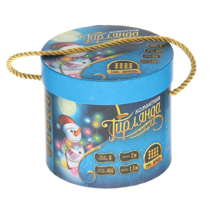 Гирлянда &laquo;Водопад&raquo; 2 &times; 1.5 м, IP20, прозрачная нить, 400 LED, свечение белое, 8 режимов, 220 В