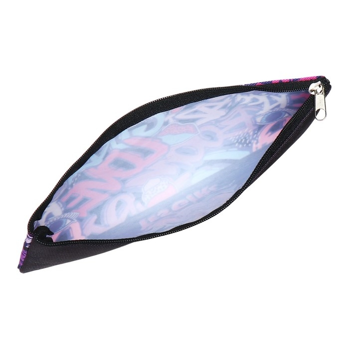 Пенал мягкий, 1 отделение, 90 х 215 х 10 мм, плоский, Attomex Пенал мягкий, 1 отделение, 90 х 215 х 10 мм, плоский, Attomex "Yes Girl" чёрный 7024425