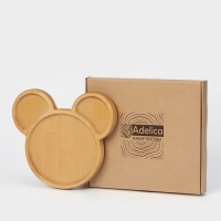 Менажница Adelica «Микки», 3 секции, 25×23×1,8 см, пропитана минеральным маслом, в подарочной коробке, берёза Менажница Adelica «Микки», 3 секции, 25×23×1,8 см, пропитана минеральным маслом, в подарочной коробке, берёза