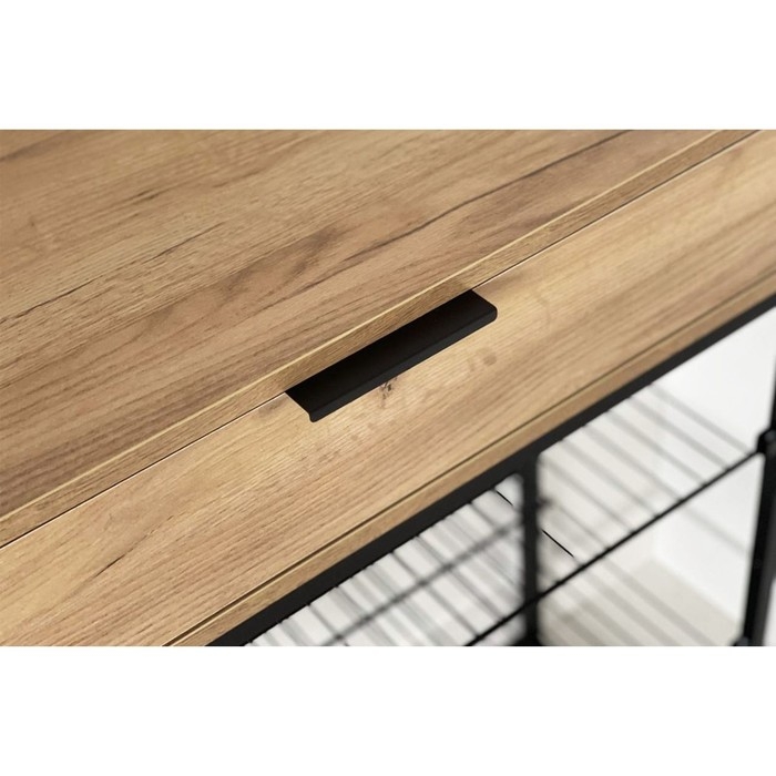 Обувница "Краш" 750х344х905, Черный муар/Дуб крафт золотой