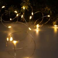 Гирлянда «Нить» 2 м роса, IP20, серебристая нить, 20 LED, свечение тёплое белое, USB Гирлянда «Нить» 2 м роса, IP20, серебристая нить, 20 LED, свечение тёплое белое, USB