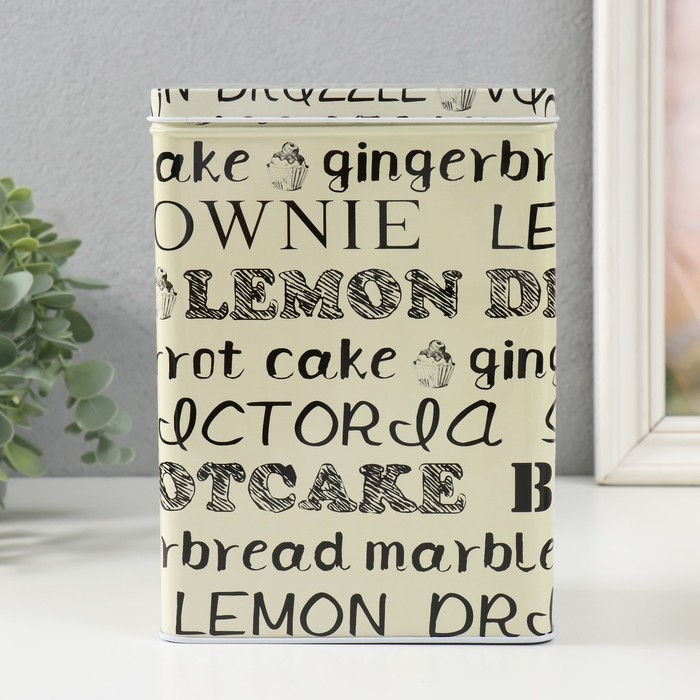 Шкатулка металл прямоугольная Шкатулка металл прямоугольная "Сладкая выпечка" набор 2 шт 7х11х18,5 8,5х14,5х20 см