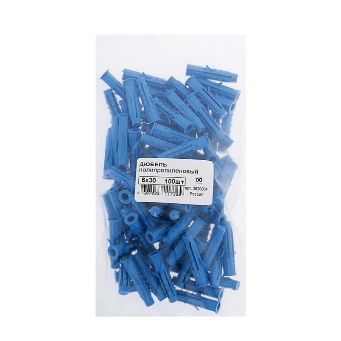 Дюбель Дюбель "СТРОЙБАТ", тип "Еж", распорный, полипропиленовый, 6х30 мм, 100 шт