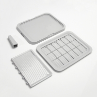 Туалет для собак со столбиком и стенкой 51 х 41 х 27см, светло-серый