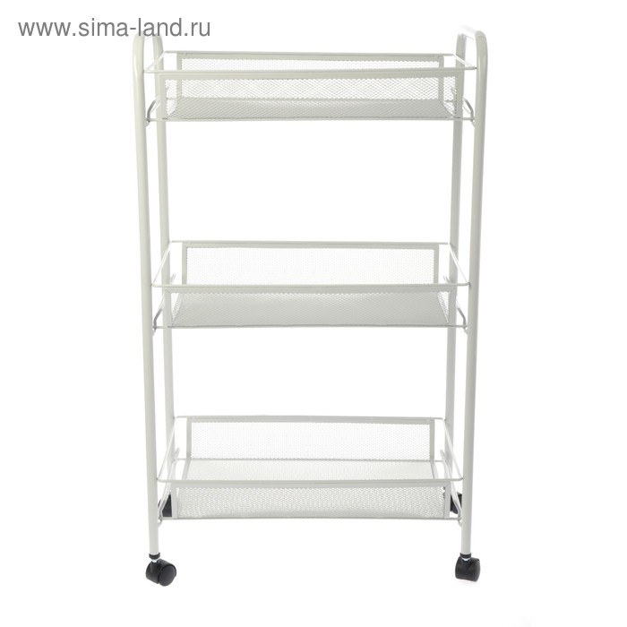 Этажерка &laquo;Ладья 2К&raquo;, 3 яруса, 44&times;25&times;75,5 см, на колёсах, цвет светло-серый