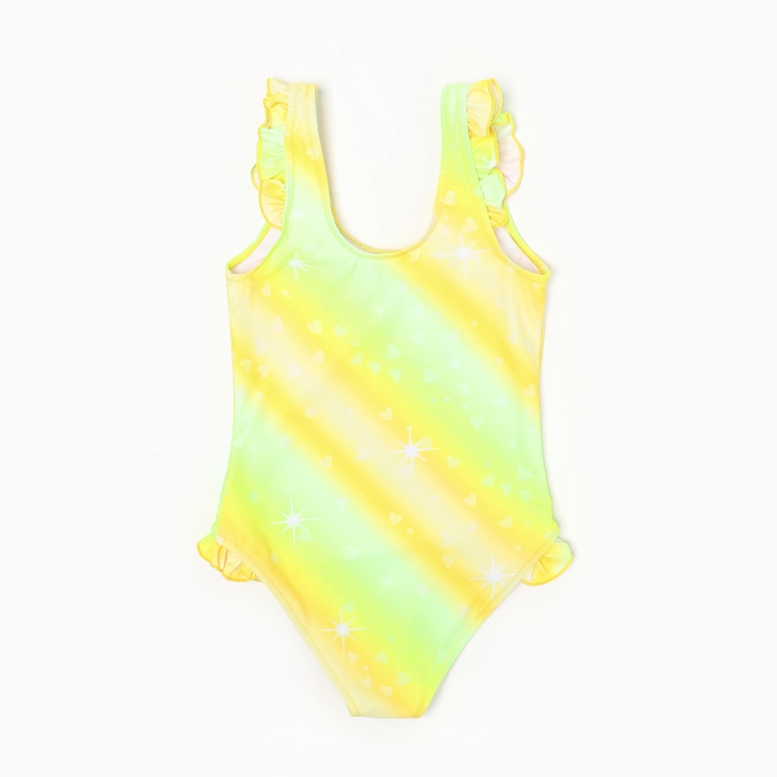 Купальник слитный для девочек, цвет жёлтый, рост 116-122 см