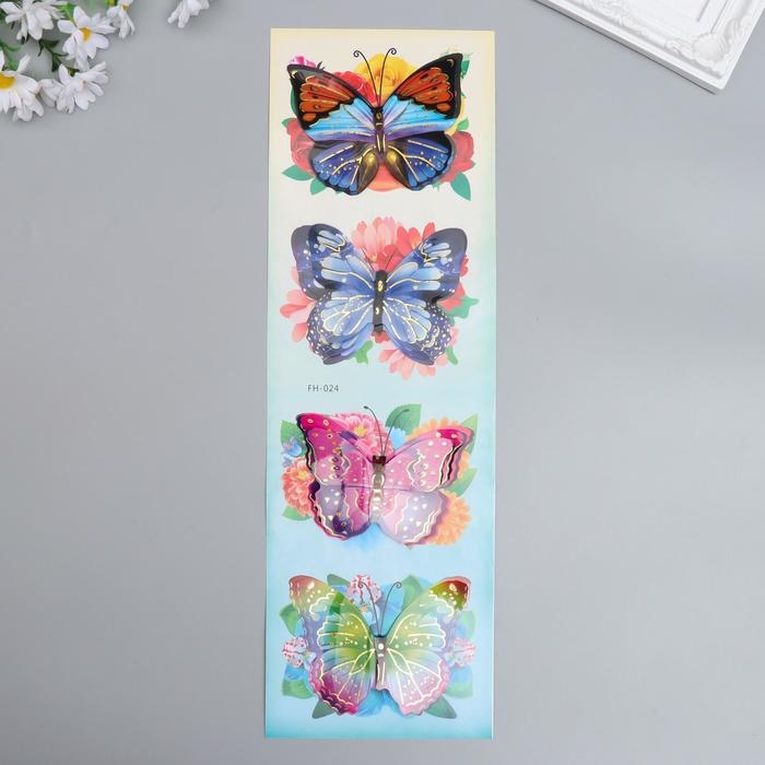 Наклейка пластик Наклейка пластик "Бабочки" МИКС 39,5х12 см