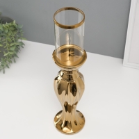 Подсвечник керамика, стекло на 1 свечу "Версаль" d=7,5 см золото 10,5х10,5х44,5 см Подсвечник керамика, стекло на 1 свечу "Версаль" d=7,5 см золото 10,5х10,5х44,5 см