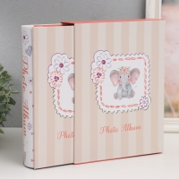 Фотоальбом на 200 фото 10х15 см "Слонёнок в рамке с цветами" в коробке МИКС 5,5х20,5х26,5 см   10083