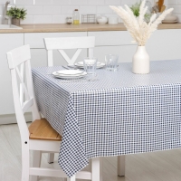 Клеёнка на стол Доляна &laquo;Клетка&raquo;, на нетканой основе, ширина 137 см, толщина 0,2 мм, рулон 20 м, цвет синий