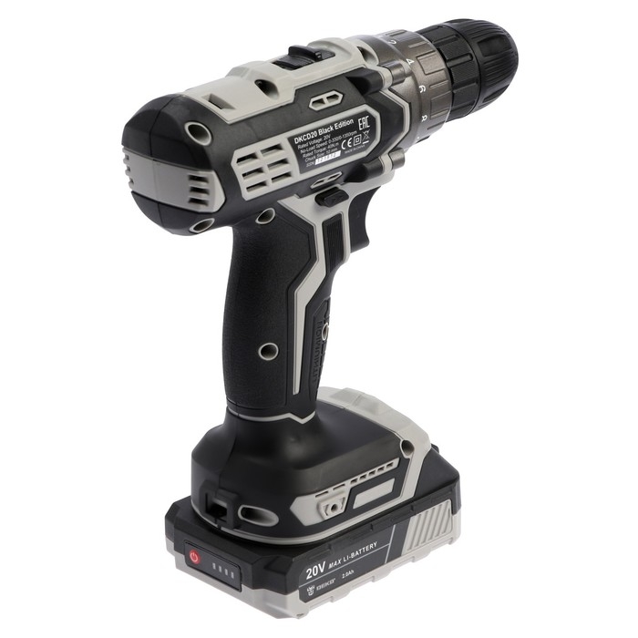 Дрель-шуруповерт DEKO DKCD20 Black Edition, 20 В, 2х2 Ач,  Li-lon, кейс + набор 63 пр.