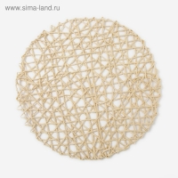 Салфетка сервировочная Доляна  "Трава", цв.бежевый, d 38 см