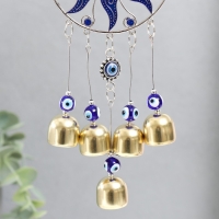 Музыка ветра металл "Месяц в солнце" от сглаза 5 колокольчиков 22 см Музыка ветра металл "Месяц в солнце" от сглаза 5 колокольчиков 22 см