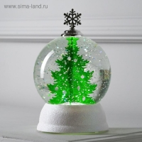 Светодиодная фигура &laquo;Снежный шар с ёлкой&raquo; 12 &times; 18 &times; 12 см, пластик, батарейки ААх3 (не в комплекте), свечение тёплое белое