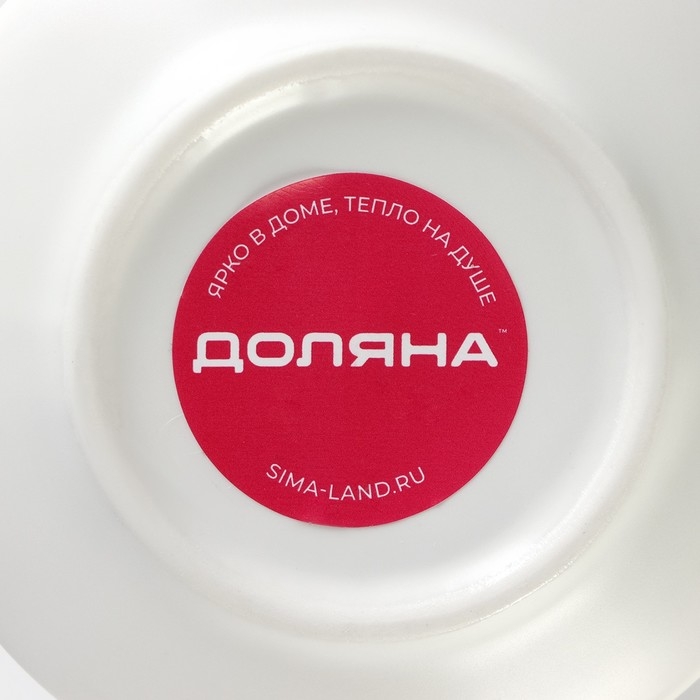 Чайная пара керамическая &laquo;Лист&raquo;, 2 предмета: кружка с ложкой 180 мл, блюдце d=13,5 см, цвет белый