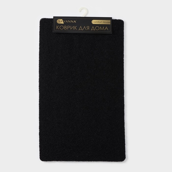 Коврик придверный грязезащитный SAVANNA, 45&times;75 см, цвет чёрный