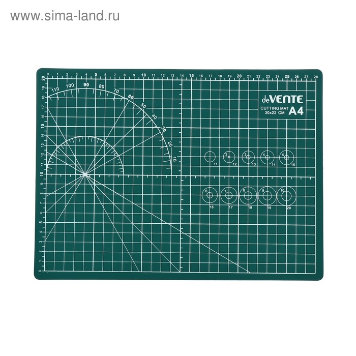 Коврик для резки макетный A4 deVENTE, 3 мм, непрорезаемый, двусторонний, трёхслойный