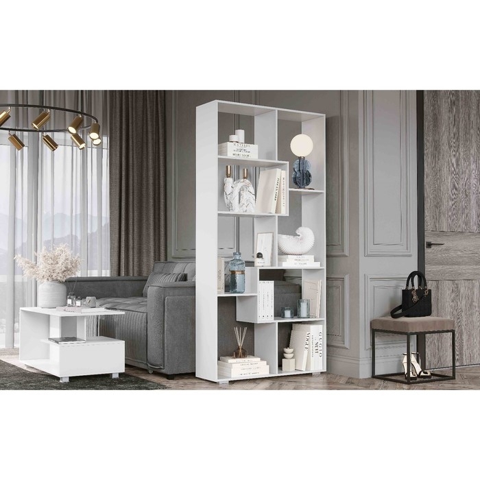 Стеллаж-перегородка Пегас, 1000х297х2036, Белый Стеллаж-перегородка Пегас, 1000х297х2036, Белый