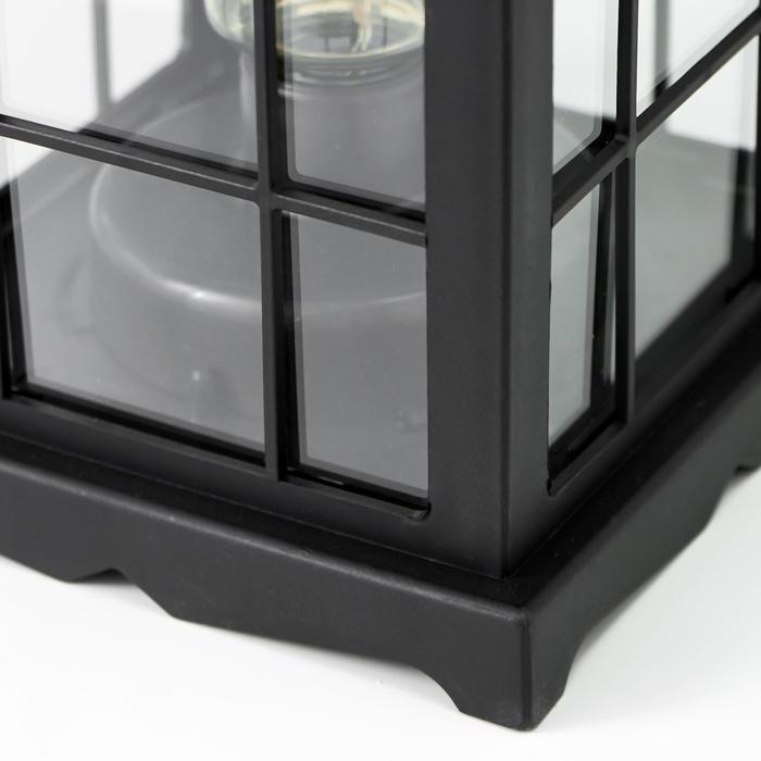 Ночник Ночник "Фонарь. Клетка" чёрная от батареек 3ААА 30х14х14 см RISALUX