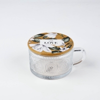 Кружка с крышкой стеклянная Дорого внимание «With love», 450 мл Кружка с крышкой стеклянная Дорого внимание «With love», 450 мл