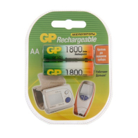 Аккумулятор GP, Ni-Mh, AA, HR6-2BL, 1.2В, 1800 мАч, блистер, 2 шт. Аккумулятор GP, Ni-Mh, AA, HR6-2BL, 1.2В, 1800 мАч, блистер, 2 шт.