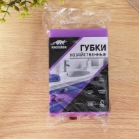 Набор губок для мытья посуды Raccoon &laquo;Фьюжн&raquo;, 2 шт, 9,5&times;7&times;4,4 см, фиолетовый