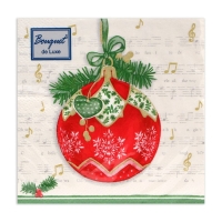 Новогодние салфетки бумажные Bouquet de Luxe &laquo;Музыкальный шар&raquo;, 3 слоя, 24х24 см, 25 шт.