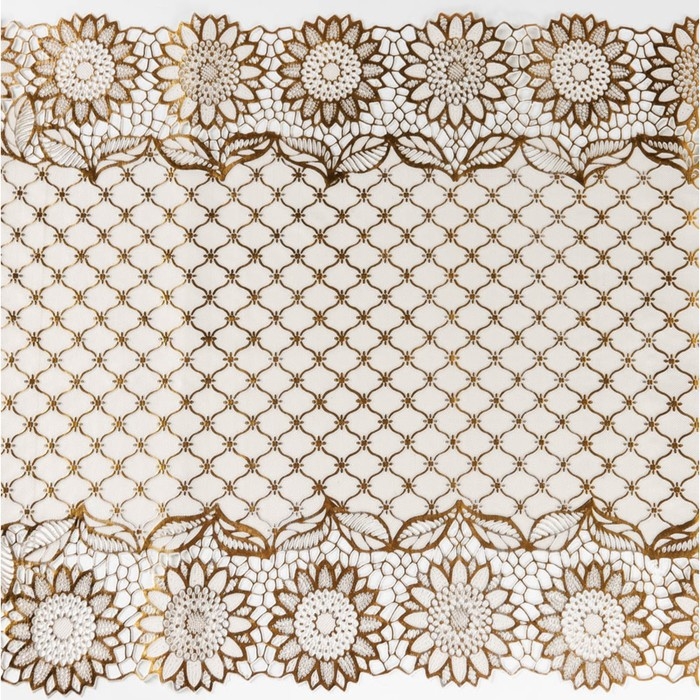 Салфетка сервировочная на стол &laquo;Букет&raquo;, ажурная, 84&times;40 см, ПВХ, цвет золото