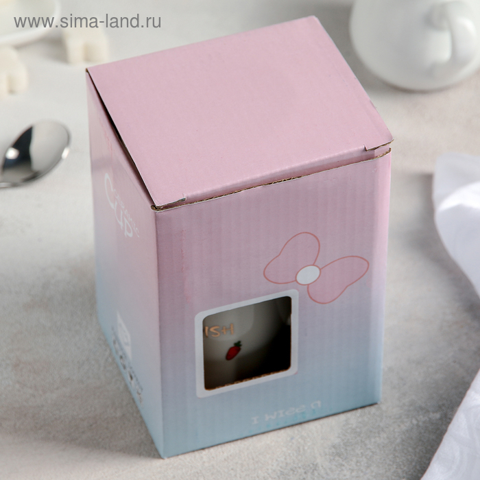 Кружка керамическая с крышкой и ложкой &laquo;Морковка&raquo;, 380 мл, цвет белый