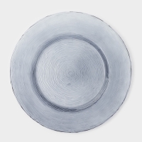 Тарелка подстановочная «Рифл», d=32,5 см, стекло, голубая Тарелка подстановочная «Рифл», d=32,5 см, стекло, голубая