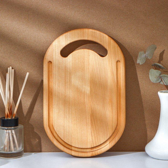 Подарочный набор деревянной посуды Adelica, разделочная доска, держатель для кухонных принадлежностей, масло в подарок 100 мл, берёза