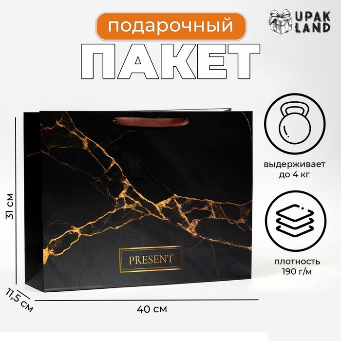 Пакет ламинированный горизонтальный &laquo;Present&raquo;, 40 х 31 х 11,5 см