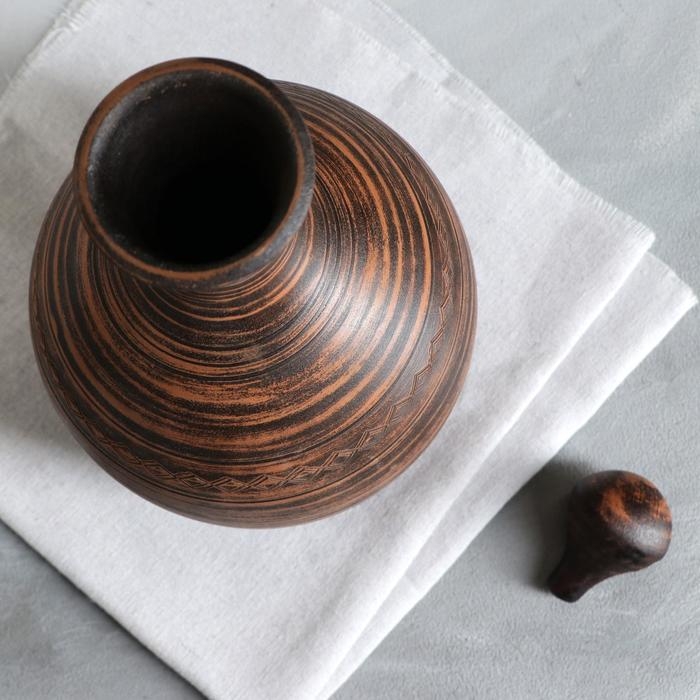 Штоф «Келин», гончарный, ангоб, красная глина, 2,2 л, микс Штоф «Келин», гончарный, ангоб, красная глина, 2,2 л, микс